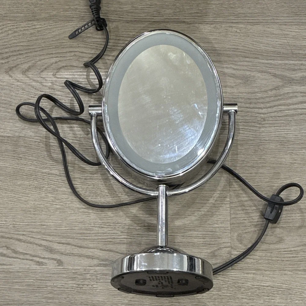Pre-Owned Conair Dual Sided Lighted Oval Vanity Make Up Adjustable Angle Mirror
